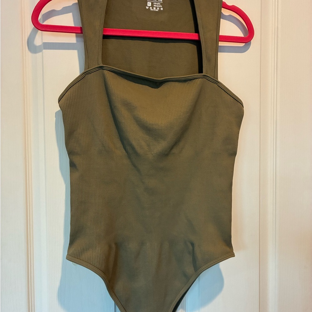 Khaki Ribbed Bodysuit
